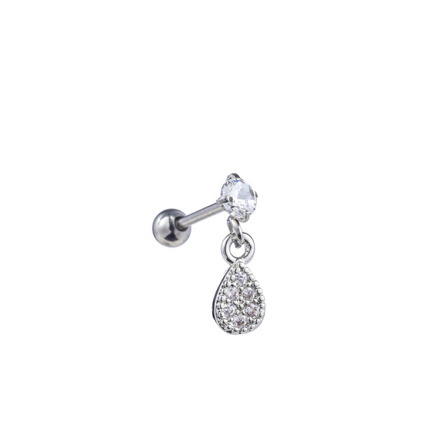 PIERCING DANCING ZIRCONIA DROP ZILVER EP417-1 PIERCING DANCING ZIRCONIA DROP ZILVER EP417-1