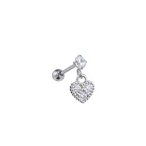 PIERCING DANCING ZIRCONIA HEART ZILVER EP418-1