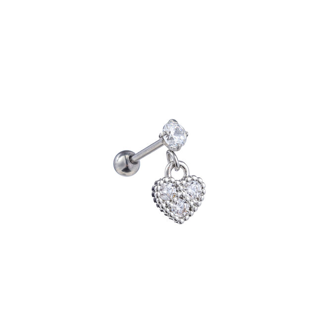 PIERCING DANCING ZIRCONIA HEART ZILVER EP418-1 PIERCING DANCING ZIRCONIA HEART ZILVER EP418-1
