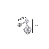 PIERCING DANCING ZIRCONIA HEART ZILVER EP418-1 PIERCING DANCING ZIRCONIA HEART ZILVER EP418-1