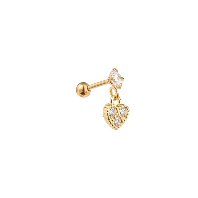PIERCING DANCING ZIRCONIA HEART GOUD EP418-2