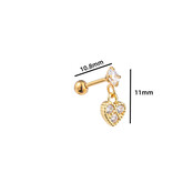 PIERCING DANCING ZIRCONIA HEART GOUD EP418-2