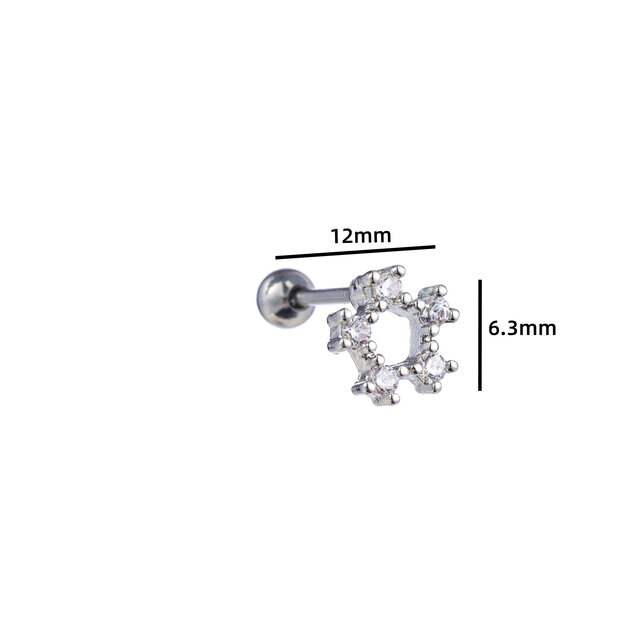 PIERCING ZIRCONIA ROUND ZILVER EP419-1 PIERCING ZIRCONIA ROUND ZILVER EP419-1