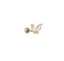 PIERCING ZIRCONIA LEAF GOUD EP420-2