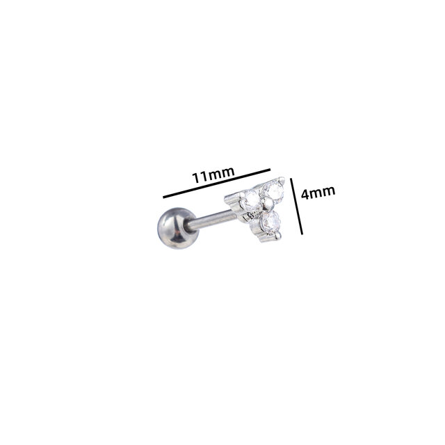 PIERCING ZIRCONIA TRIANGLE ZILVER EP421-1 PIERCING ZIRCONIA TRIANGLE ZILVER EP421-1