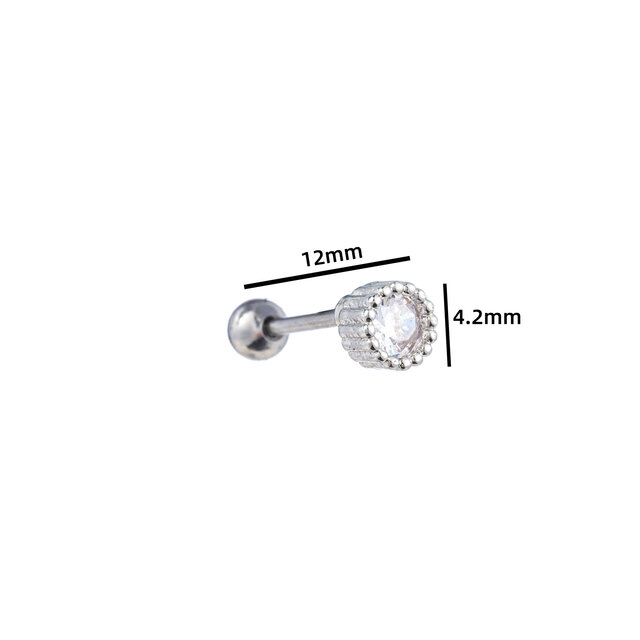 PIERCING ZIRCONIA STONE ZILVER EP424-1 PIERCING ZIRCONIA STONE ZILVER EP424-1