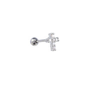PIERCING ZIRCONIA CROSS ZILVER EP425-1