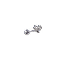 PIERCING ZIRCONIA SYMBOL V ZILVER EP426-1