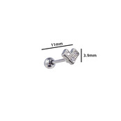 PIERCING ZIRCONIA SYMBOL V ZILVER EP426-1 PIERCING ZIRCONIA SYMBOL V ZILVER EP426-1
