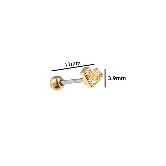 PIERCING ZIRCONIA SYMBOL V GOUD EP426-2 PIERCING ZIRCONIA SYMBOL V GOUD EP426-2