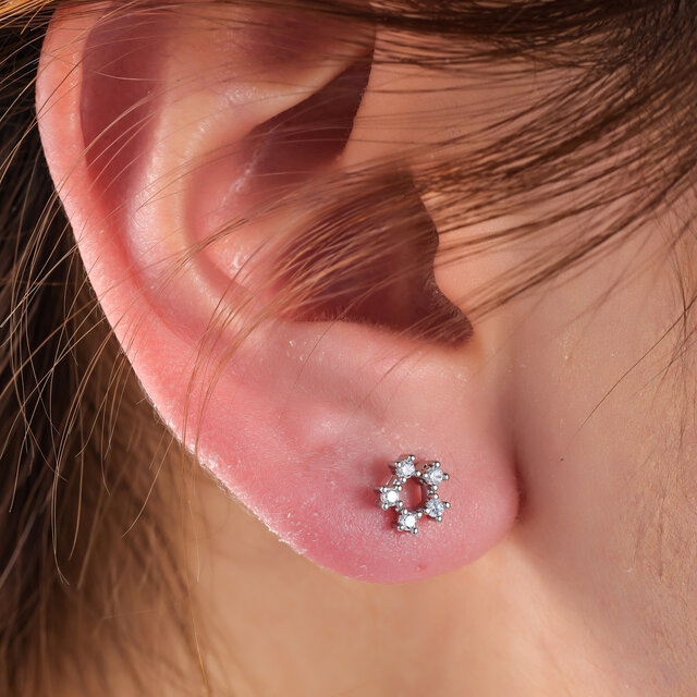 PIERCING ZIRCONIA ROUND ZILVER EP419-1 PIERCING ZIRCONIA ROUND ZILVER EP419-1