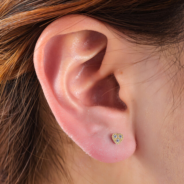 PIERCING ZIRCONIA HEART GOUD EP423-2 PIERCING ZIRCONIA HEART GOUD EP423-2