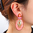 Day & Eve by Go Dutch Label TOP STONE DANGLE CORAL OORBELLEN E4049-4