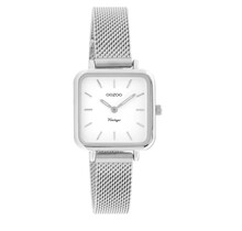 Zilverkleurige OOZOO horloge met zilverkleurige metalen mesh armband - C20261