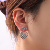 CHECKERD HEART OORBELLEN E4304-1 CHECKERD HEART OORBELLEN E4304-1