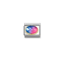 Nomination Link - 030612-036 - Classic FACETED STONES - Light Blue Red