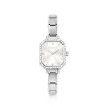 Nomination PARIS Watch with steel strap and RECTANGULAR CZ 076036-017 Silver