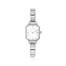 Nomination PARIS watch with NEW RECTANGULAR steel strap 076037-008 White Mother of Pearl