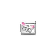 Nomination Link - 330321-09 - Classic CL SYMBOLS - Butterfly Pink White