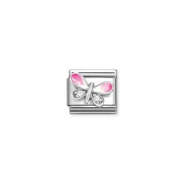 Nomination Link - 330321-09 - Classic CL SYMBOLS - Butterfly Pink White