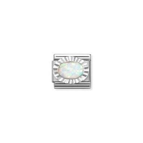 Nomination Link - 330507-07 - Classic STONES - White Opal