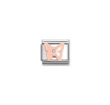 Nomination Link - 330509-14 - Classic STONE SYMBOL - Butterfly in Pink Resin