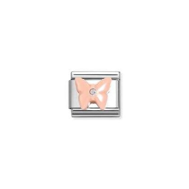 Nomination Link - 330509-14 - Classic STONE SYMBOL - Butterfly in Pink Resin