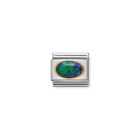 Nomination Link - 030502-26- Classic OVAL HARD STONES -  Green Opal