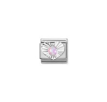 Nomination Link - 330508-38- Classic STONES - Diamond Heart - Pink Opal