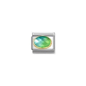 Nomination Link - 030612-037 - Classic FACETED STONES - Light Blue Green