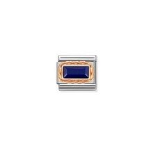 Nomination Link Rosékleurig - 430512-09 - Classic BAGUETTE STONE WITH RICH SETTING - Lapis