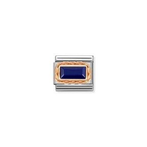 Nomination Link Rosékleurig - 430512-09 - Classic BAGUETTE STONE WITH RICH SETTING - Lapis