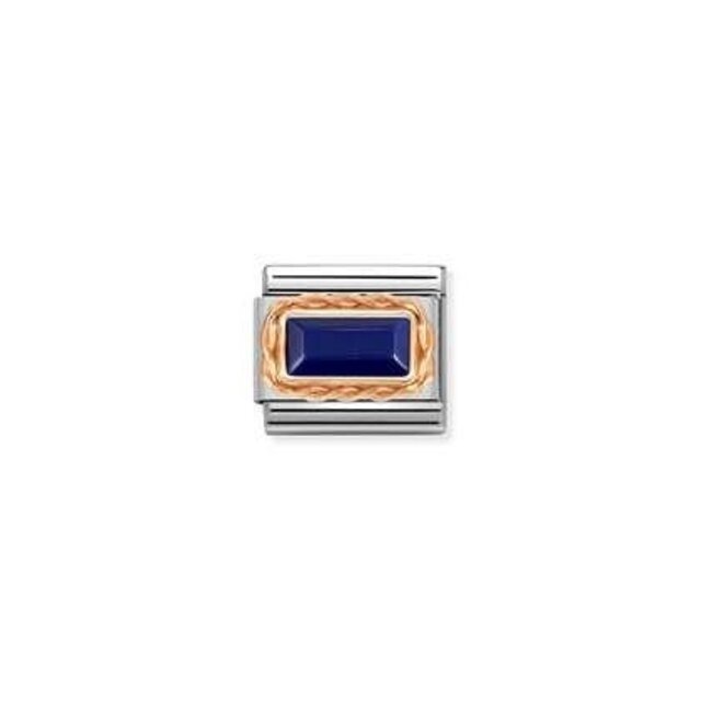 Nomination Link Rosékleurig - 430512-09 - Classic BAGUETTE STONE WITH RICH SETTING - Lapis Nomination Link Rosékleurig - 430512-09 - Classic BAGUETTE STONE WITH RICH SETTING - Lapis