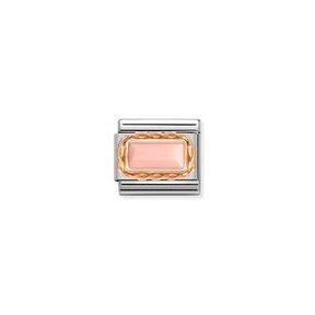 Nomination Link Rosékleurig - 430512-10 - Classic BAGUETTE STONE WITH RICH SETTING - Pink Coral