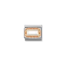 Nomination Link Rosékleurig - 430512-12 - Classic BAGUETTE STONE WITH RICH SETTING - White Mother of Pearl