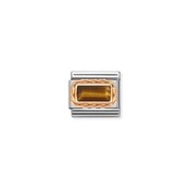 Nomination Link Rosékleurig - 430512-41 - Classic BAGUETTE STONE WITH RICH SETTING - Tiger Eye Nomination Link Rosékleurig - 430512-41 - Classic BAGUETTE STONE WITH RICH SETTING - Tiger Eye