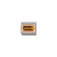 Nomination Link Rosékleurig - 430512-41 - Classic BAGUETTE STONE WITH RICH SETTING - Tiger Eye