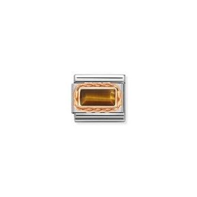 Nomination Link Rosékleurig - 430512-41 - Classic BAGUETTE STONE WITH RICH SETTING - Tiger Eye