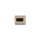 Nomination Link Rosékleurig - 430512-02 - Classic BAGUETTE STONE WITH RICH SETTING - Black Agate Nomination Link Rosékleurig - 430512-02 - Classic BAGUETTE STONE WITH RICH SETTING - Black Agate