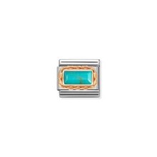 Nomination Link Rosékleurig - 430512-06 - Classic BAGUETTE STONE WITH RICH SETTING - Turquoise