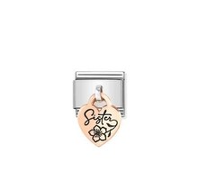 NOMINATION COMPOSABLE CLASSIC CHARM ENGRAVED PLATE HEART SISTER 431803/05