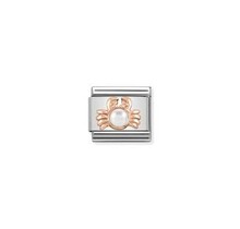 Nomination Link Rosékleurig - 430511-01 - Classic RELIEF AND STONES - Crab White Pearl
