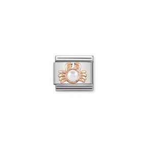 Nomination Link Rosékleurig - 430511-01 - Classic RELIEF AND STONES - Crab White Pearl