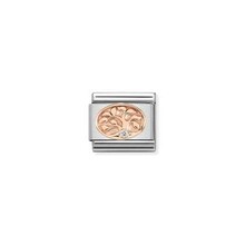 Nomination Link Rosékleurig - 430305-12 - Classic SYMBOLS IN STAINLESS STEEL WITH 9K ROSE GOLD AND CZ - Tree of Life