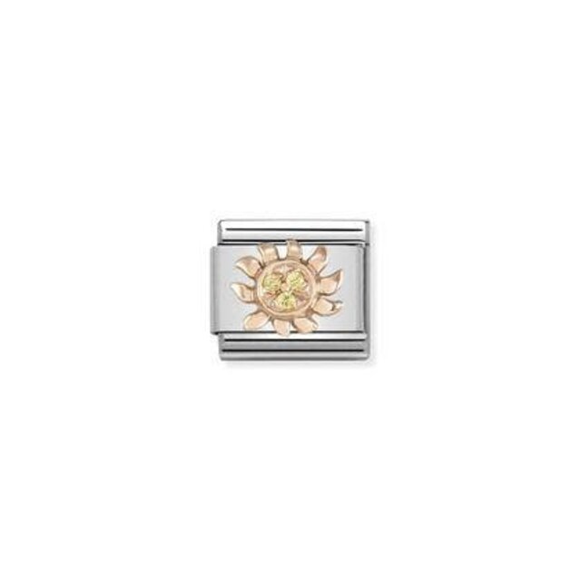 Nomination Link Rosékleurig - 430305-18 - Classic SYMBOLS IN STAINLESS STEEL WITH 9K ROSE GOLD AND CZ - Sun Nomination Link Rosékleurig - 430305-18 - Classic SYMBOLS IN STAINLESS STEEL WITH 9K ROSE GOLD AND CZ - Sun