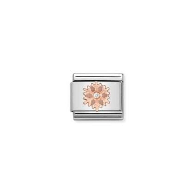 Nomination Link Rosékleurig - 430305-23 - Classic SYMBOLS IN STAINLESS STEEL WITH 9K ROSE GOLD AND CZ - Snowflake Nomination Link Rosékleurig - 430305-23 - Classic SYMBOLS IN STAINLESS STEEL WITH 9K ROSE GOLD AND CZ - Snowflake