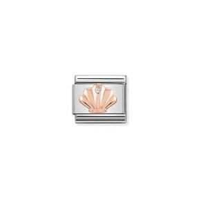 Nomination Link Rosékleurig - 430305-26 - Classic SYMBOLS IN STAINLESS STEEL WITH 9K ROSE GOLD AND CZ - Shell