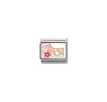 Nomination Link Rosékleurig - 430202-31 - Classic SYMBOLS - Camera with Flowers