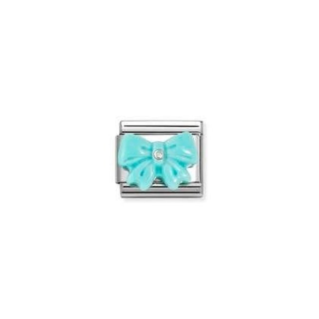 Nomination Link - 330509-19 - Classic STONE SYMBOLS - Turquoise Resin Bow Nomination Link - 330509-19 - Classic STONE SYMBOLS - Turquoise Resin Bow