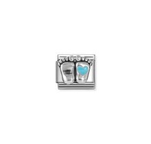 NOMINATION COMPOSABLE CLASSIC SYMBOL LIGHT BLUE ROUNDED FEET 330204/30